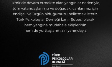 Türk Psikologlar Derneği'nden İzmir'deki Yangınlara Destek