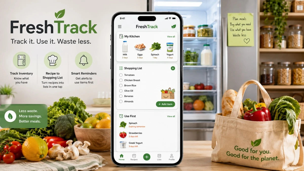 FreshTrack turns recipes into shopping lists and helps reduce food waste
