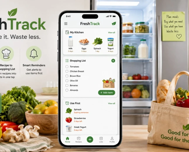 FreshTrack tarifleri alışveriş listesine çeviriyor, gıda israfını azaltıyor